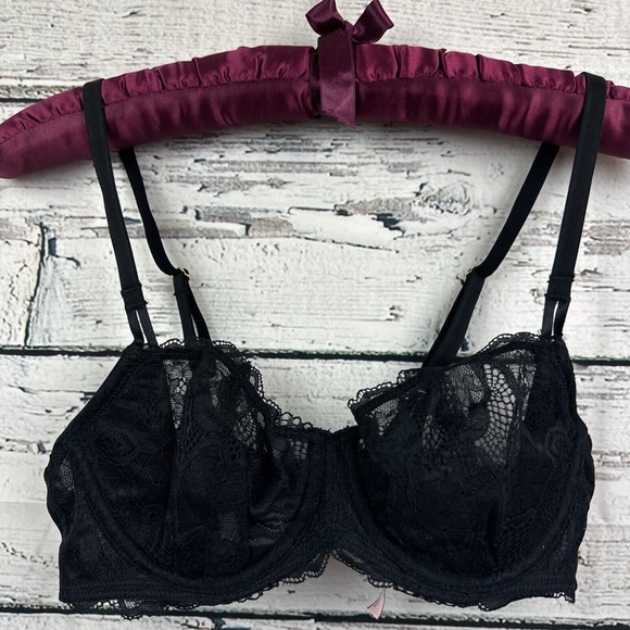 Dobreva Balconette‎ Push Up Bra 🆕 Lace Unlined Sheer Underwire [Size 34 B] New - Picture 1 of 8
